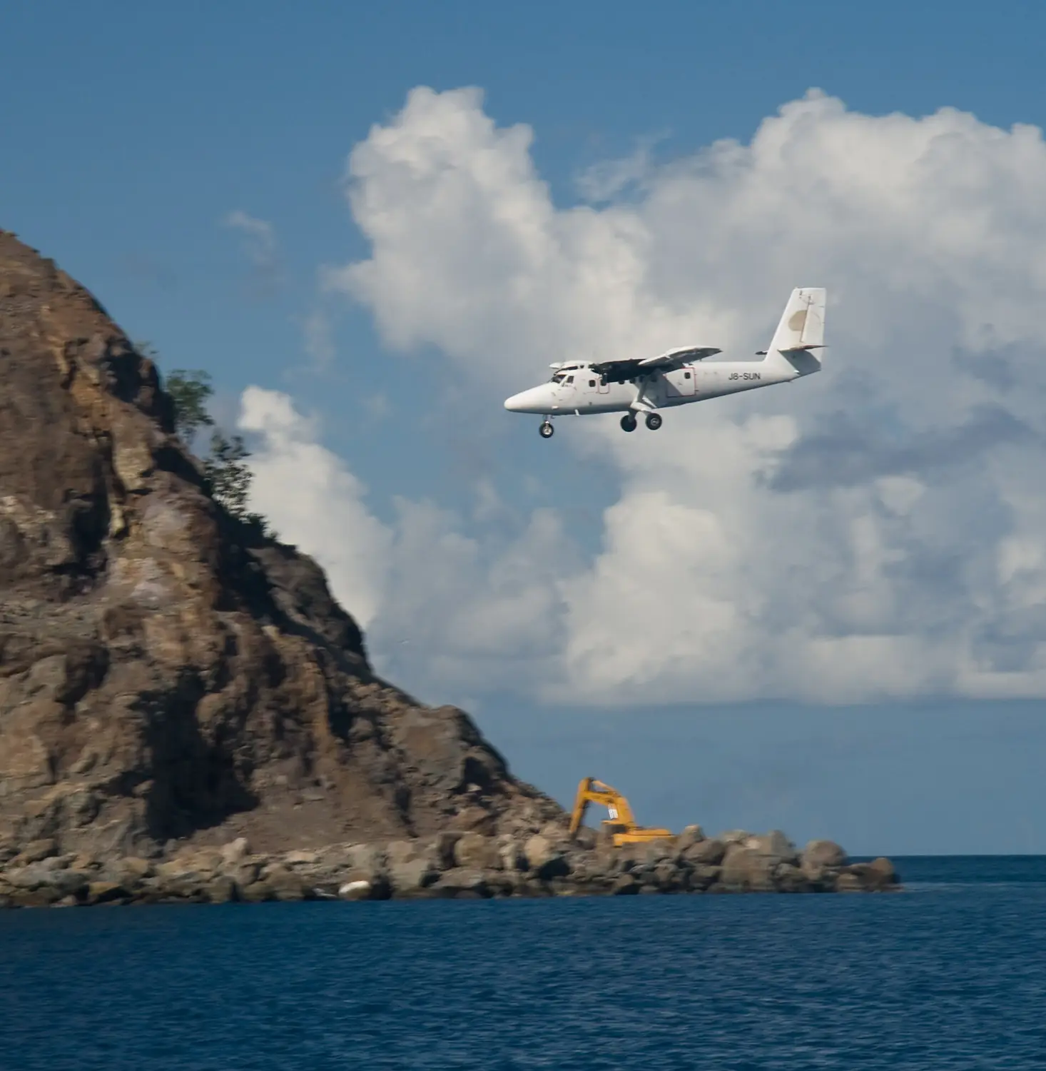 Plane Landing at Canouan