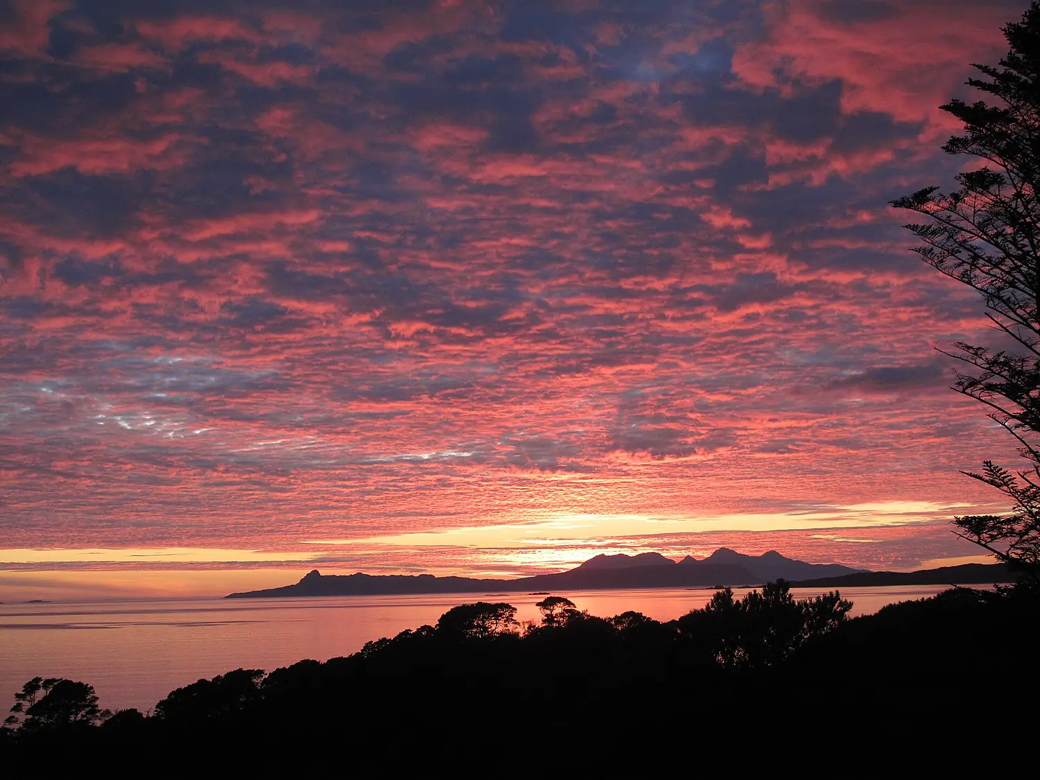 April sunset over Eigg and Rum