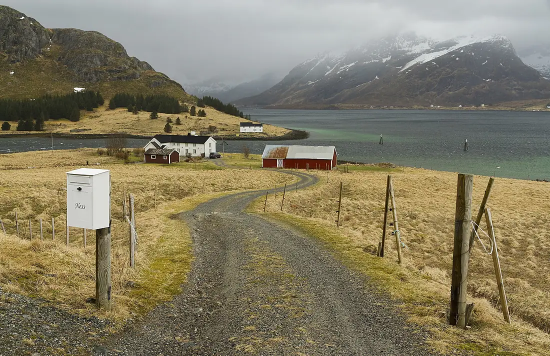 Landscape of Strømsnes at Sundstraumen, Flakstadøya, Lofoten, Norway, 2015 April - 2