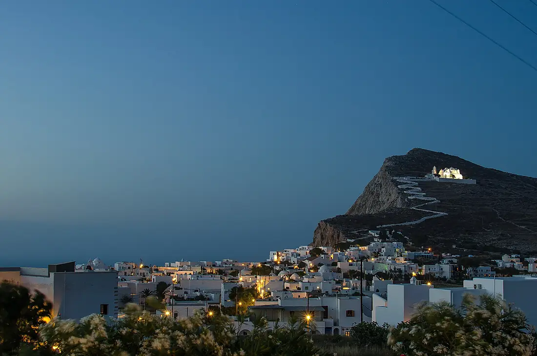 Chora at Night, Folegandros, Greece