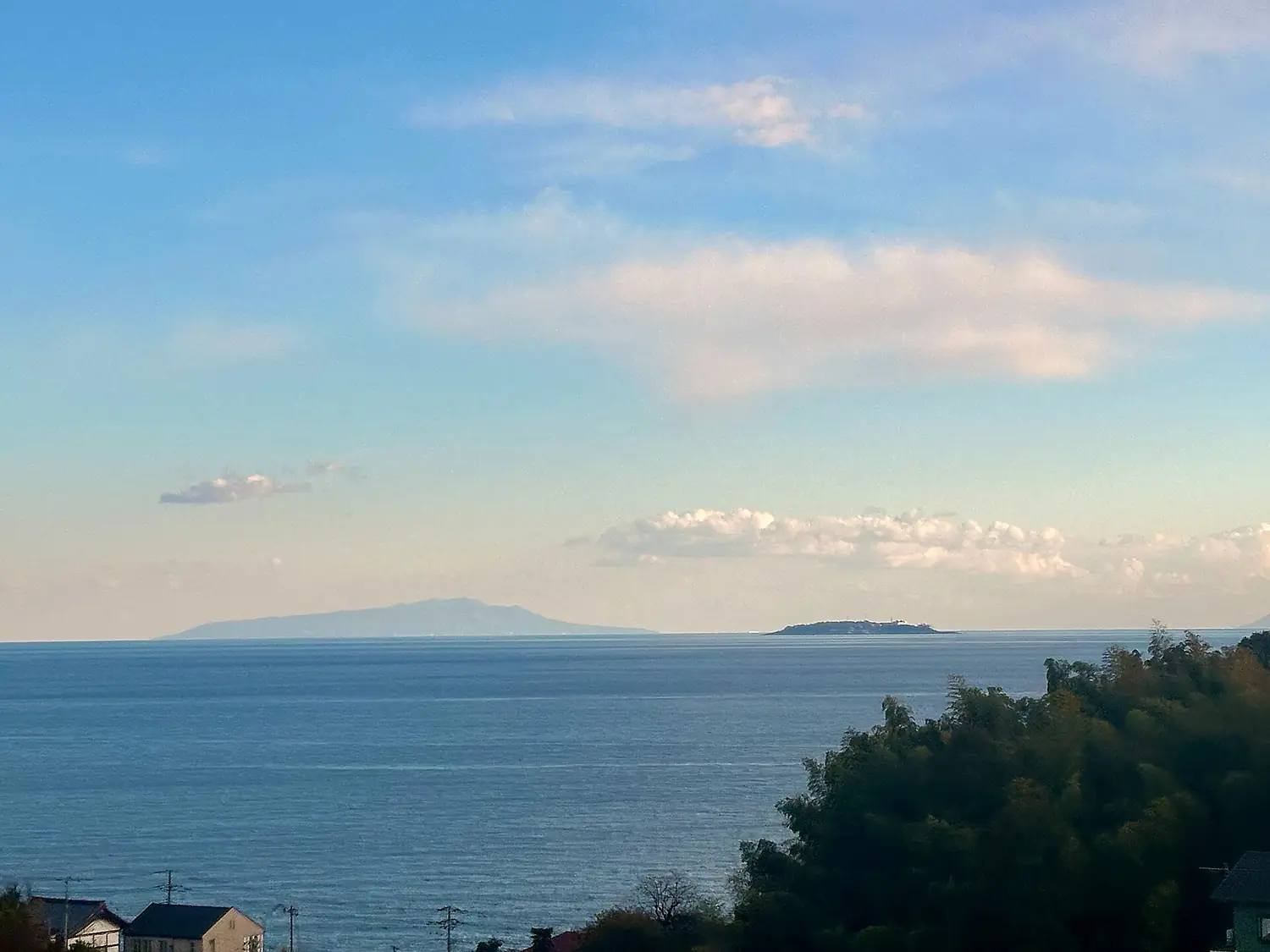 Hatsushima and Izu Oshima seen from a distance 2025 Feb 24 04-29PM