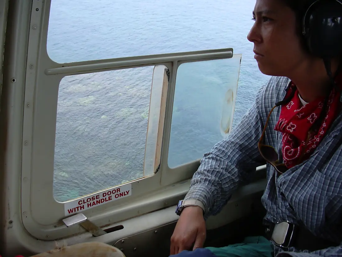 Starr-030923-0225-Prosopis pallida-with Kim in helicopter-Over ocean-Kahoolawe (24640245315)