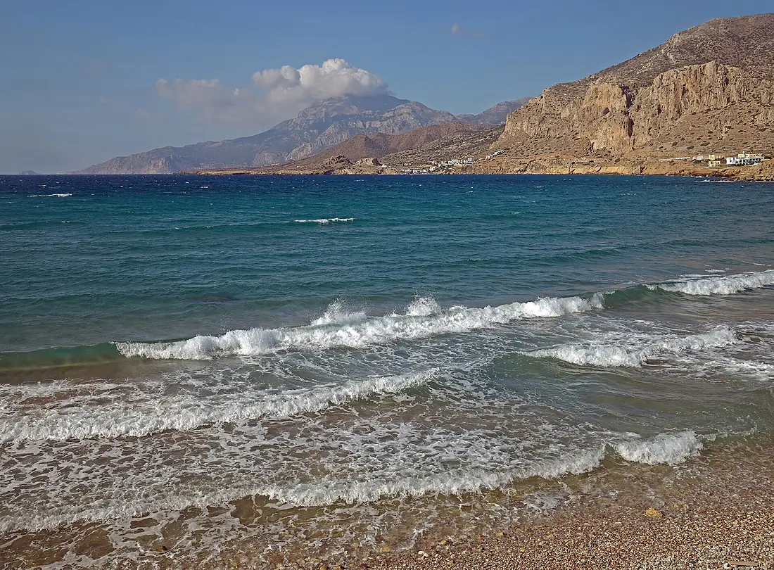View of the Finiki village. Karpathos, Greece