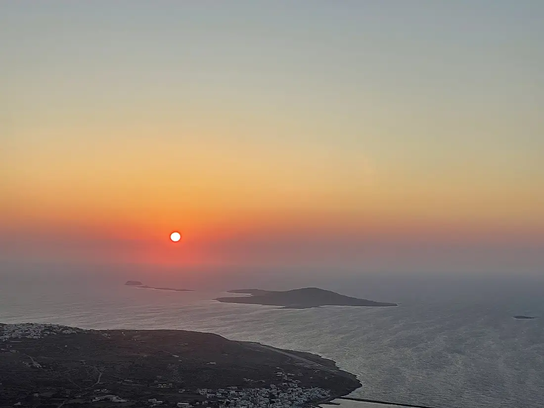 View of Armathia from Kasos at sunset