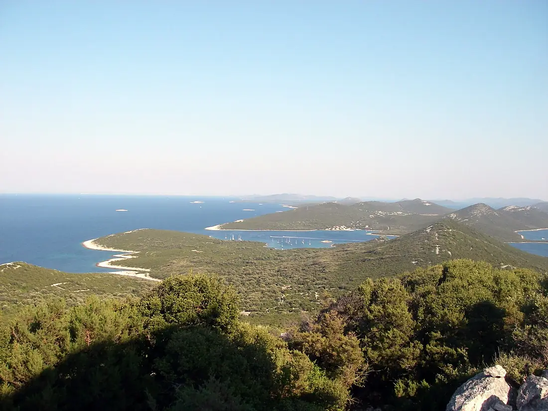Southeast part of island Ist and view on island Molat