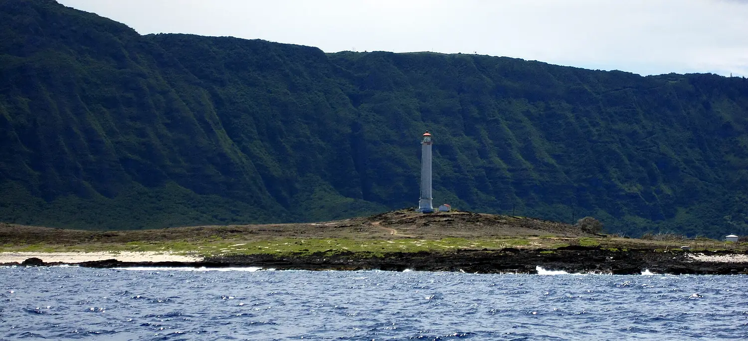 Molokai Light Moloka`i (Kalaupapa), HI Light House - Molokai from sea - Sailing 2011 Puanani IMG 0769