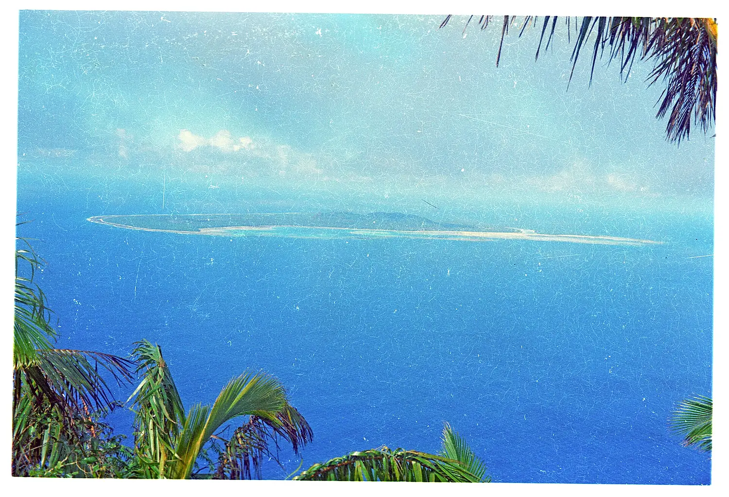 Tafahi 1969. Niuatoputapu (Kumi 'o Veiongo mo e Fala 'o Ngongo) from the summit of Tafahi