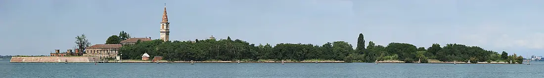 Panorama of Poveglia (Venice) as seen from Lido