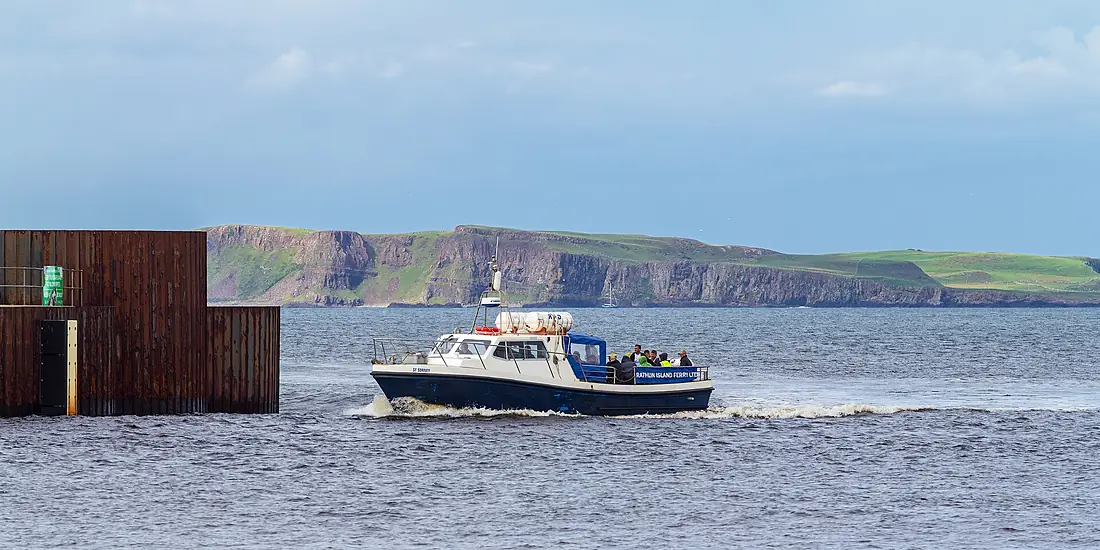 Ferry boat ST SORNEY of Rathlin Island Ferry Ltd. arriving Ballycastle (2012)