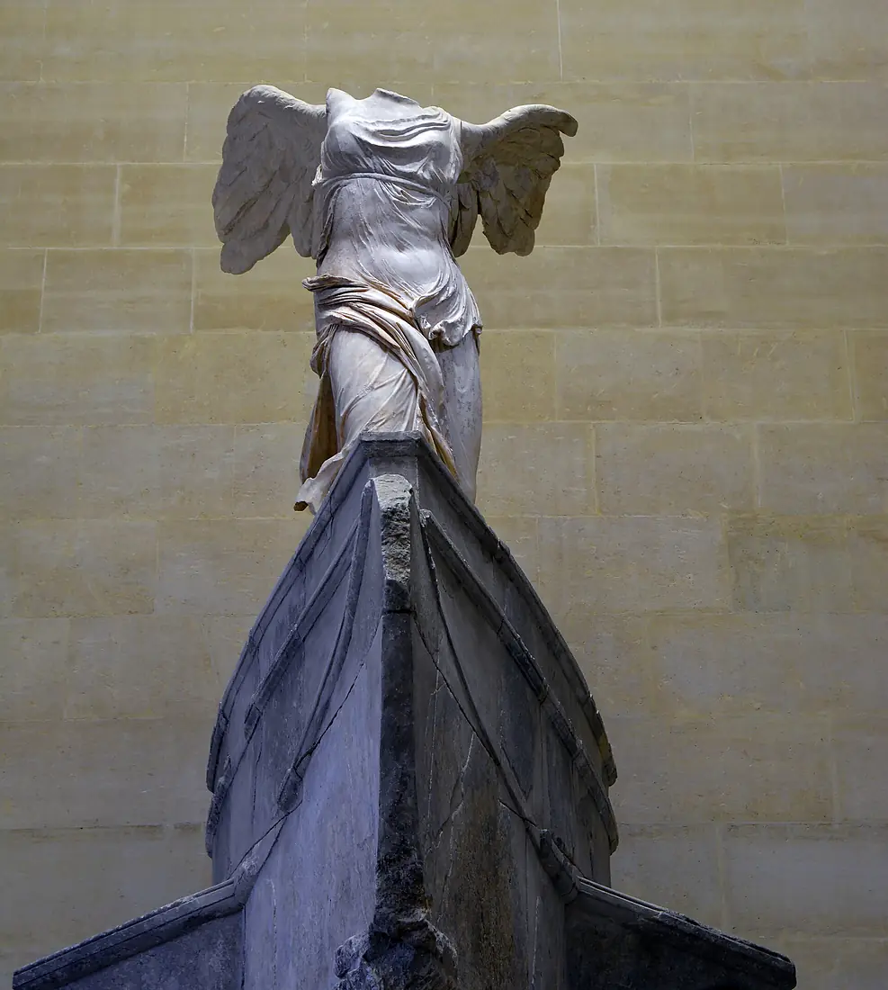 Front view of the Nike of Samothrace