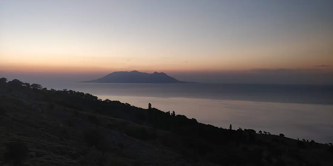 Samothrace from Imbros at sunset