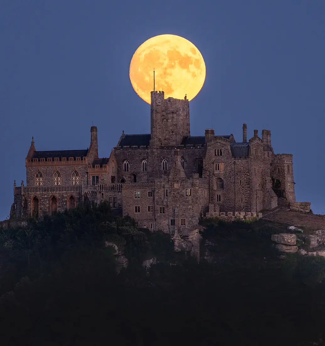 Full Moon Rising Over St Michael’s Mount, Cornwall