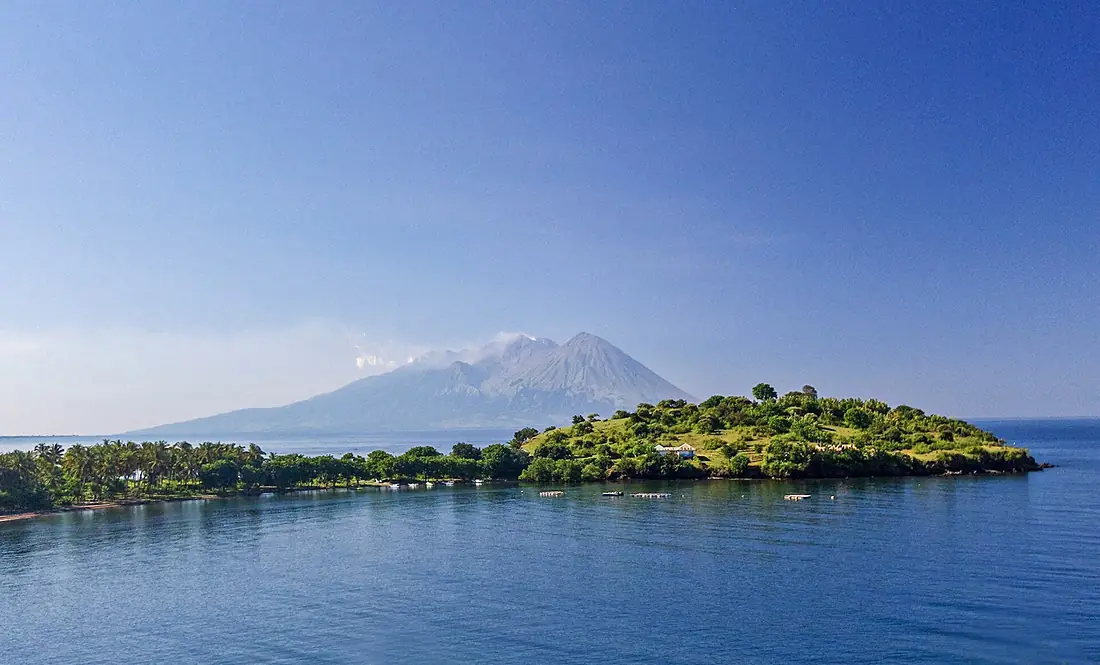 Landscape view with Sengeang volcano in Sumbawa, Indonesia; January 2020