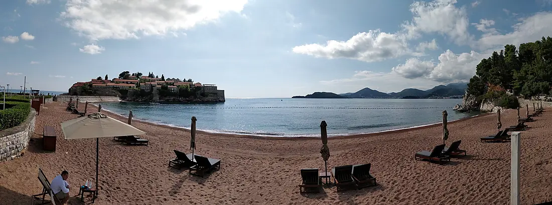 Private beach of Aman Sveti Stefan