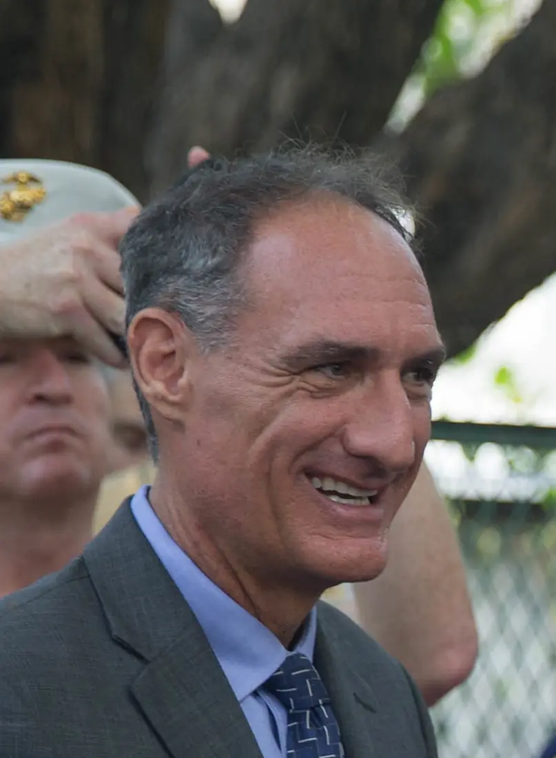 Michael Goldman, charge d' affairs, U.S. Embassy Suva, Fiji, celebrates the 75th anniversary of the liberation of Tarawa
