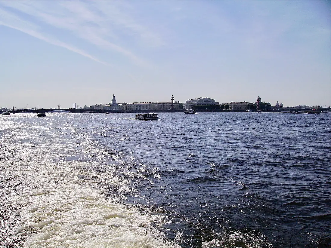 View of Vasilievsky Island from Neva river