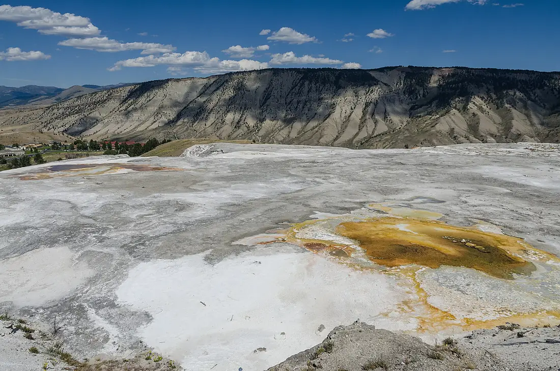 Mammoth Hot Springs, Yellowstone National Park, View towards Northwest 20110819 1